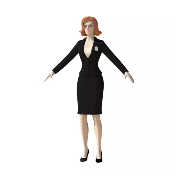 Young Woman with Morphs 3D model_0