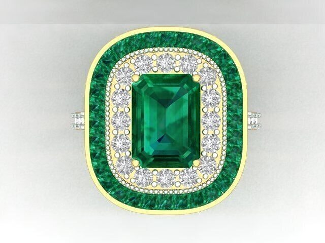 Emerald Wedding  Ring For Women  3D print model
