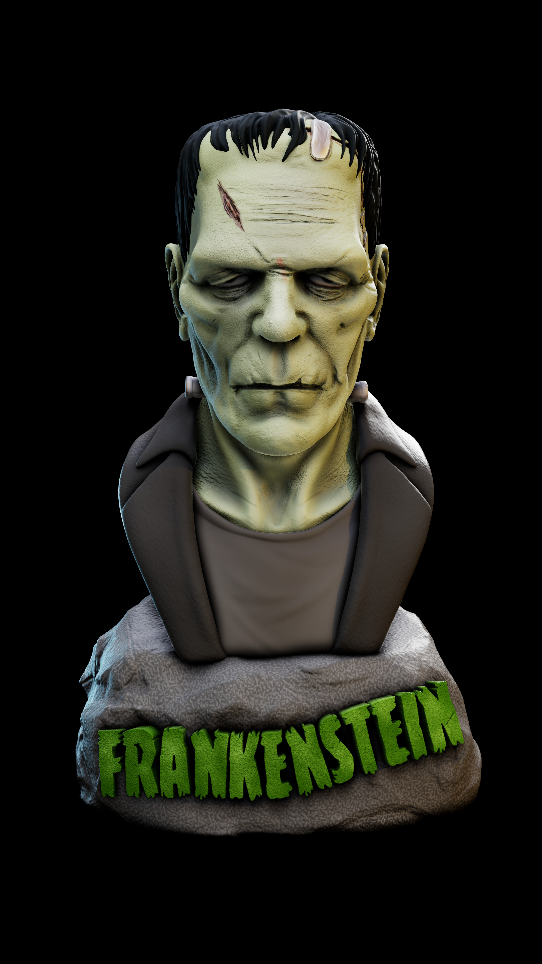 Frankenstein - Classic Bust 3D Print Model 3D print model_2