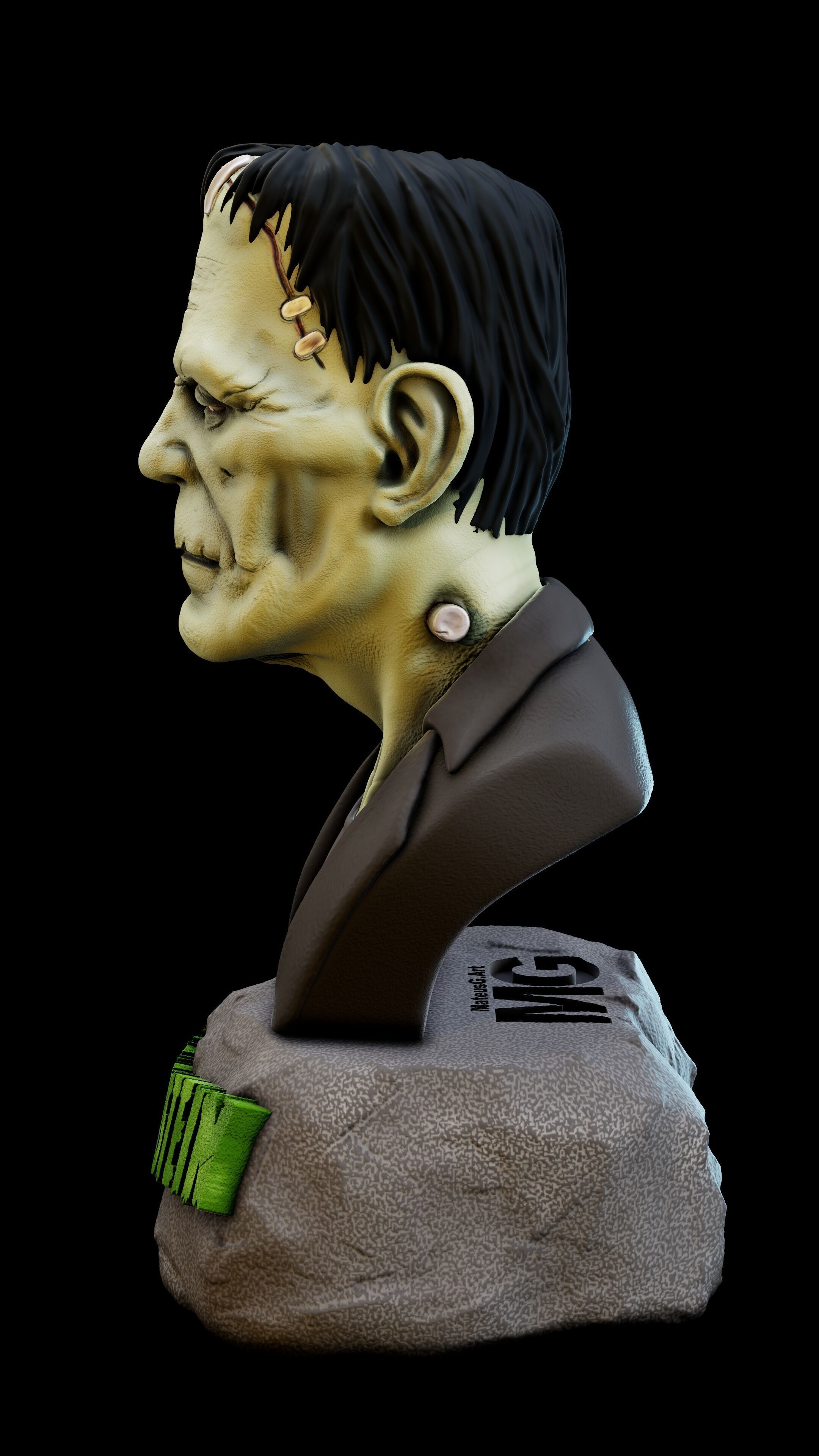 Frankenstein - Classic Bust 3D Print Model 3D print model_1