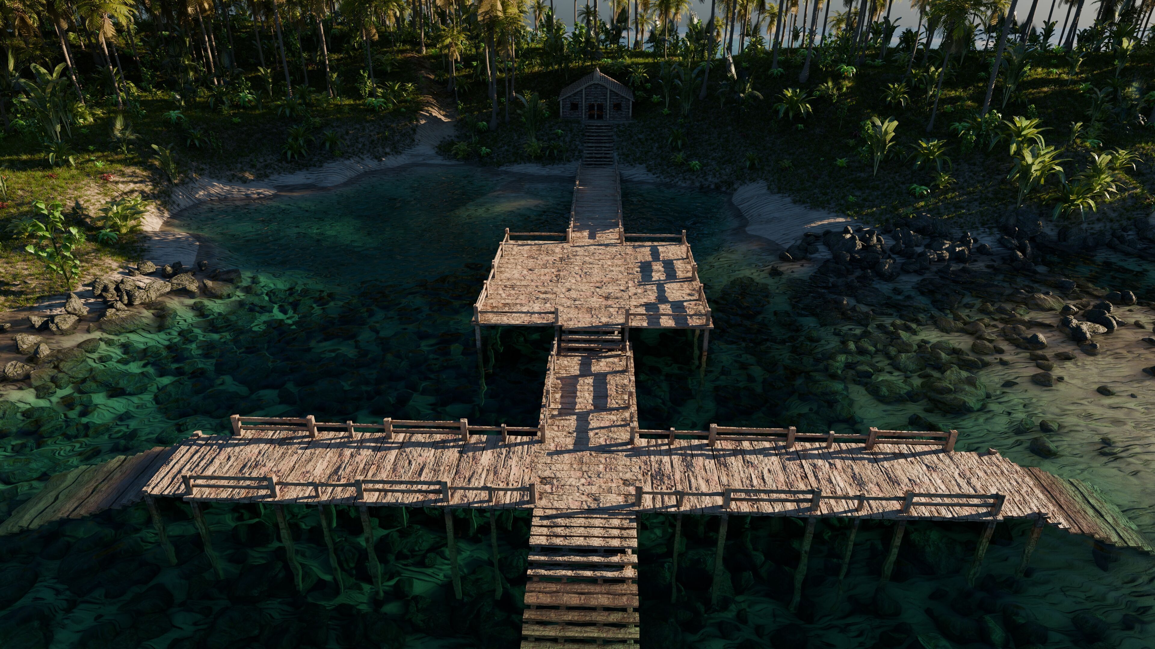 Island Cabin Scene 3D model_4