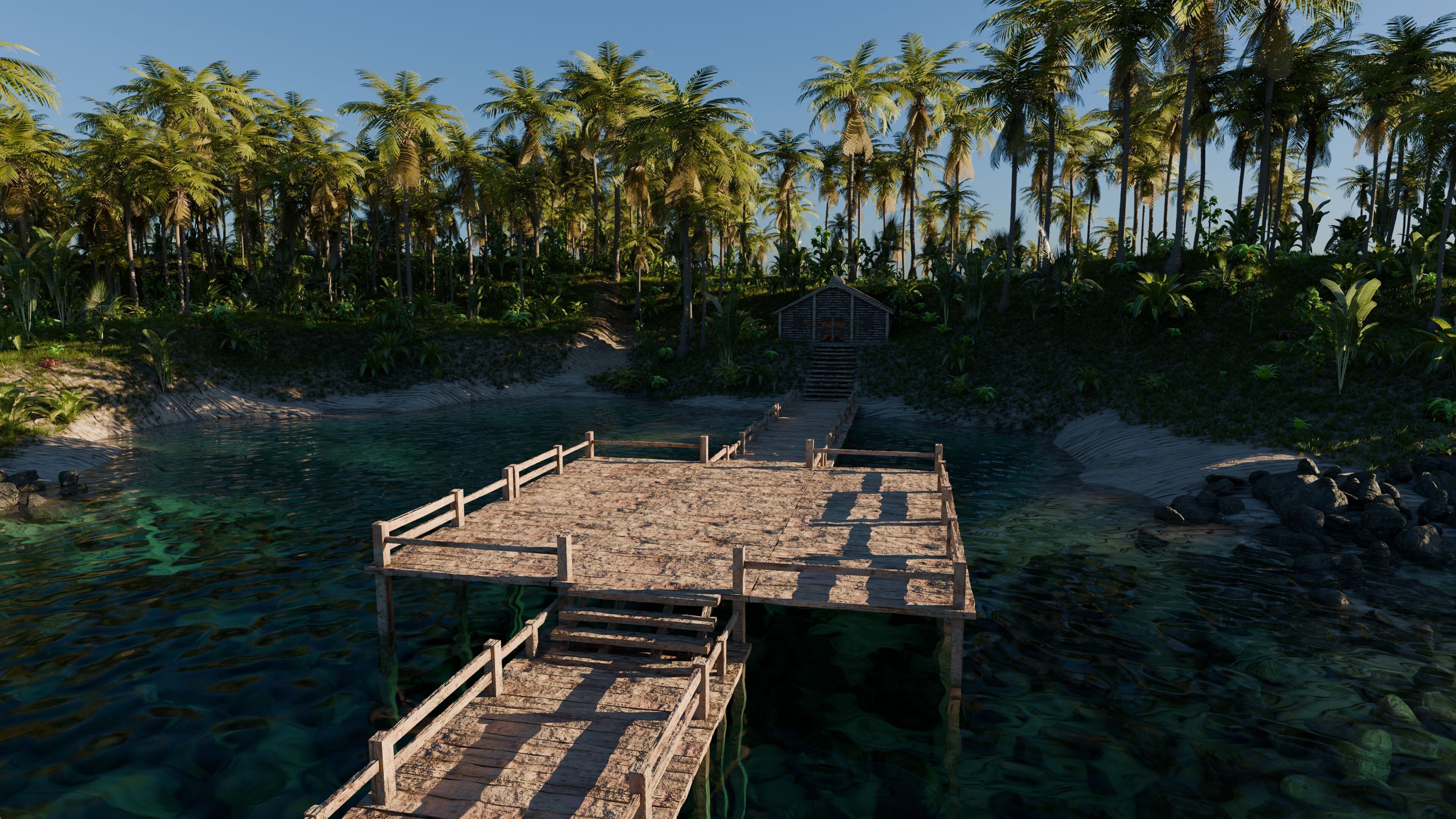 Island Cabin Scene 3D model_3