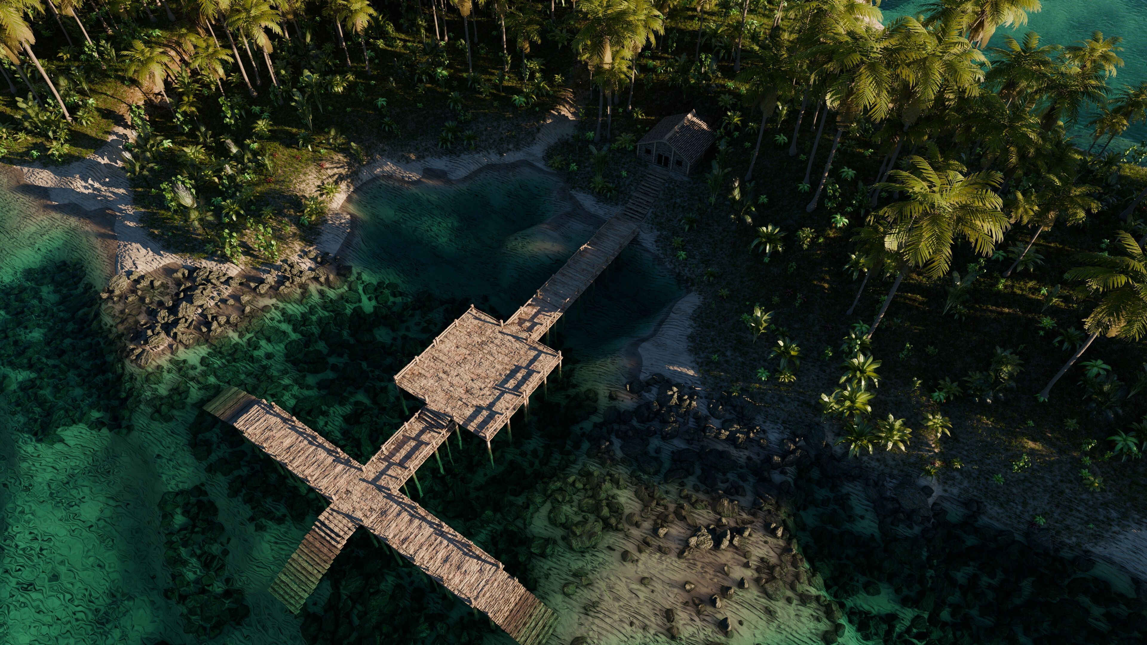 Island Cabin Scene 3D model_6