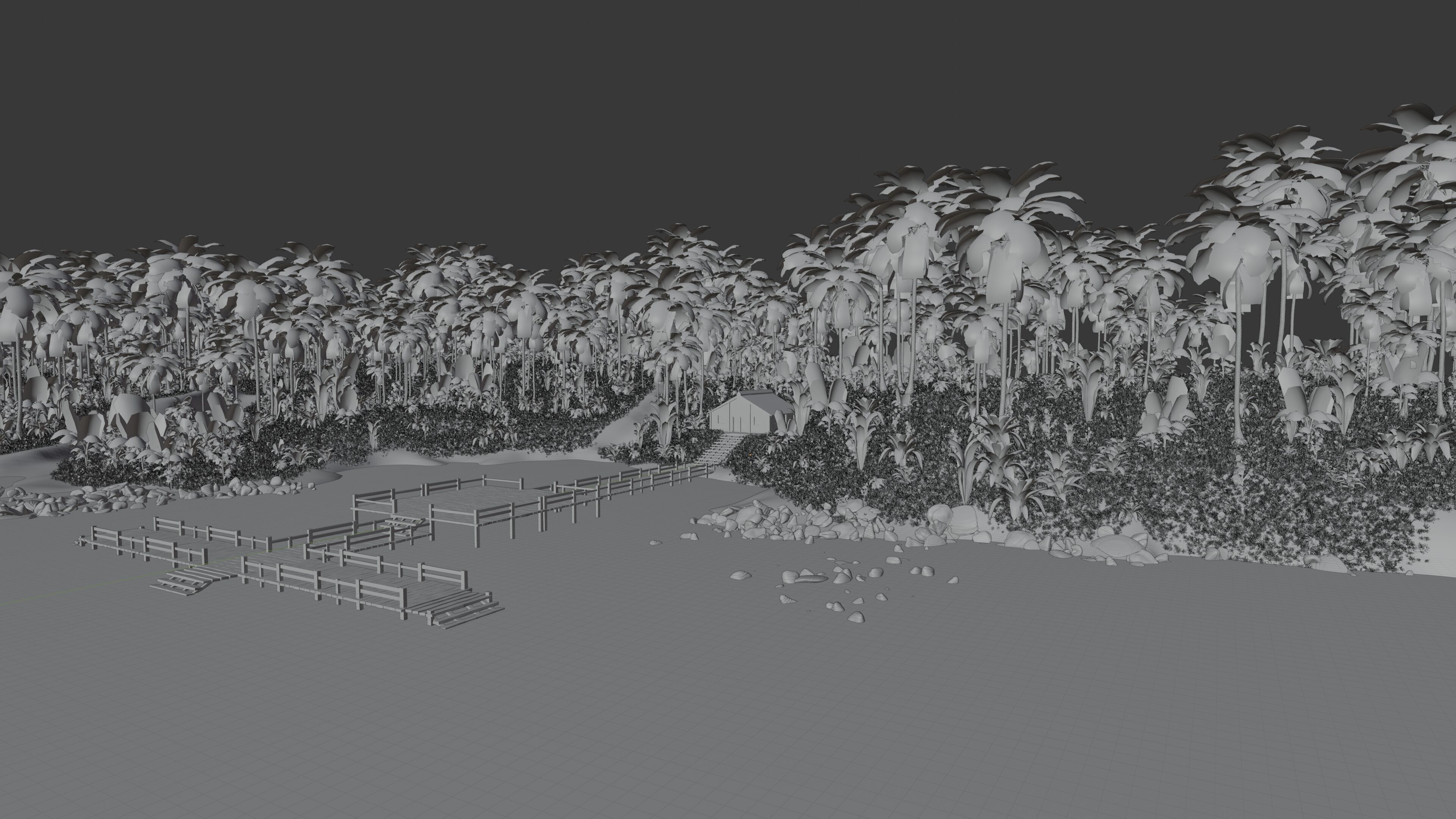 Island Cabin Scene 3D model_10