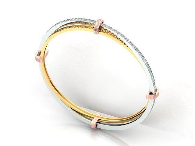 Two-tone Gold Bracelet and  Bangle  3D print model