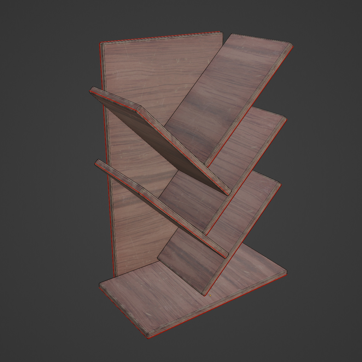 Small Bookshelf 03 Low-poly 3D model_7
