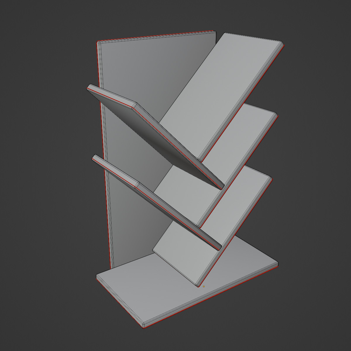 Small Bookshelf 03 Low-poly 3D model_8