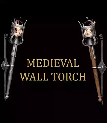 Medieval Wall Torch  - 3D Model