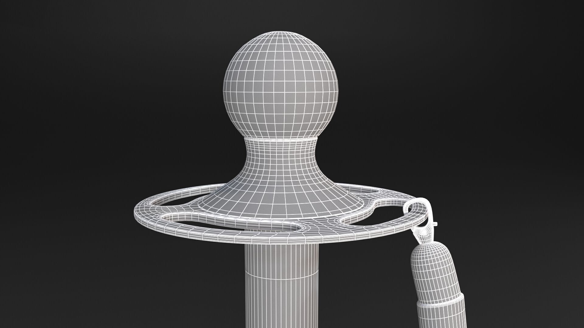 Red Rope Stanchion 3D model_10
