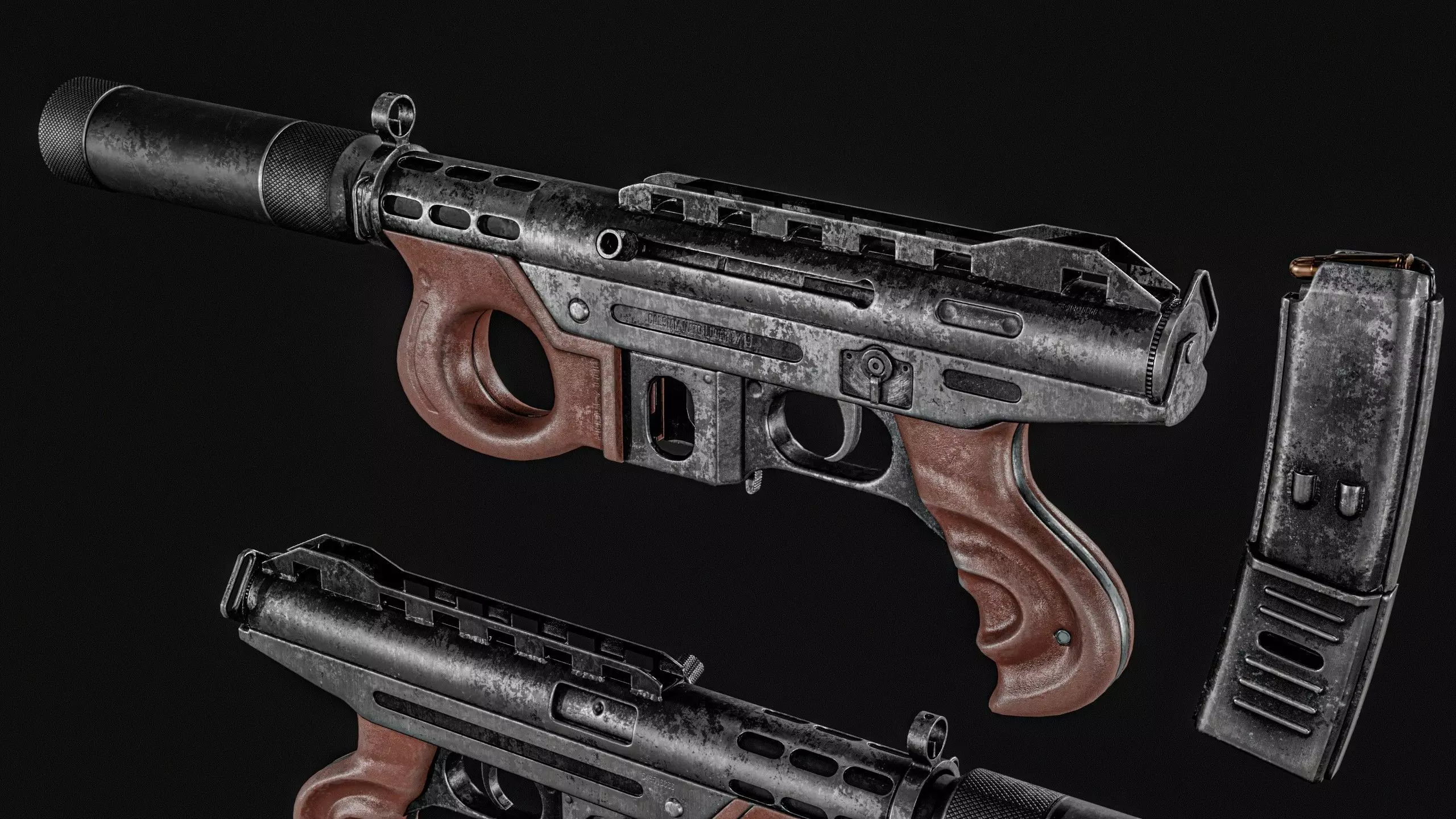 Agram 2000 SMG Low-poly 3D model