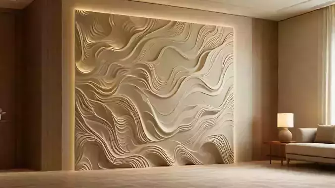 modern panel wall decor set relief stl mural CNC 171 3D model