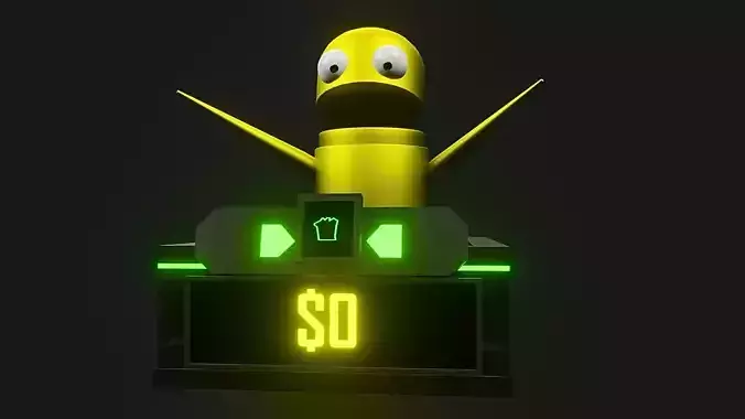 R E P O character with cart 1 repo1 stylized robot Low-poly 3D model