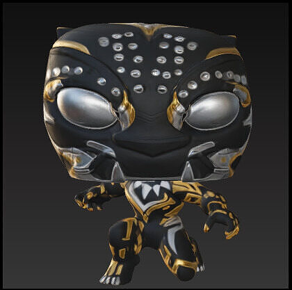 Black panther oro y plata funko pop Free 3D print model