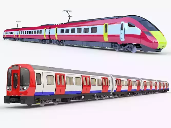 London metro and Hitachi Azuma 3D Model Collection