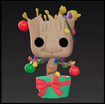 Groot planta navidad en maceta funko pop Free 3D print model