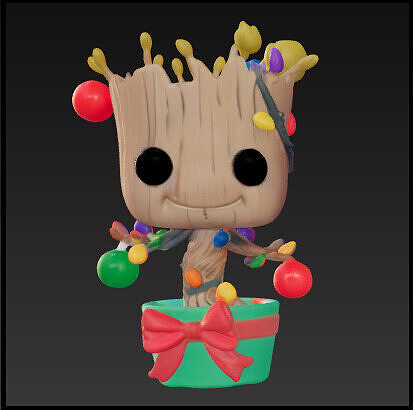 Groot planta navidad en maceta funko pop Free 3D print model