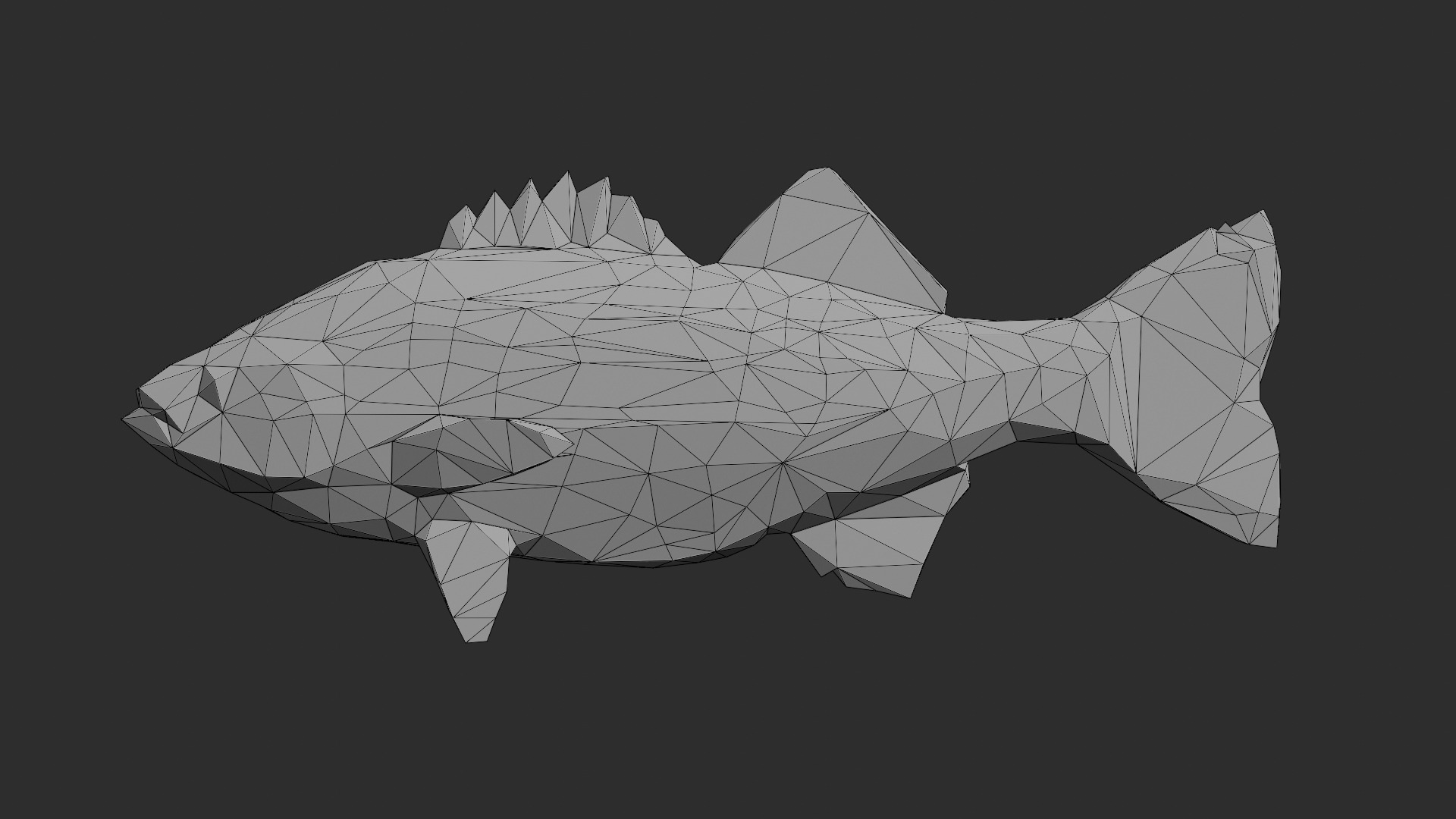 Low Poly Striped Bass Low-poly 3D model_3