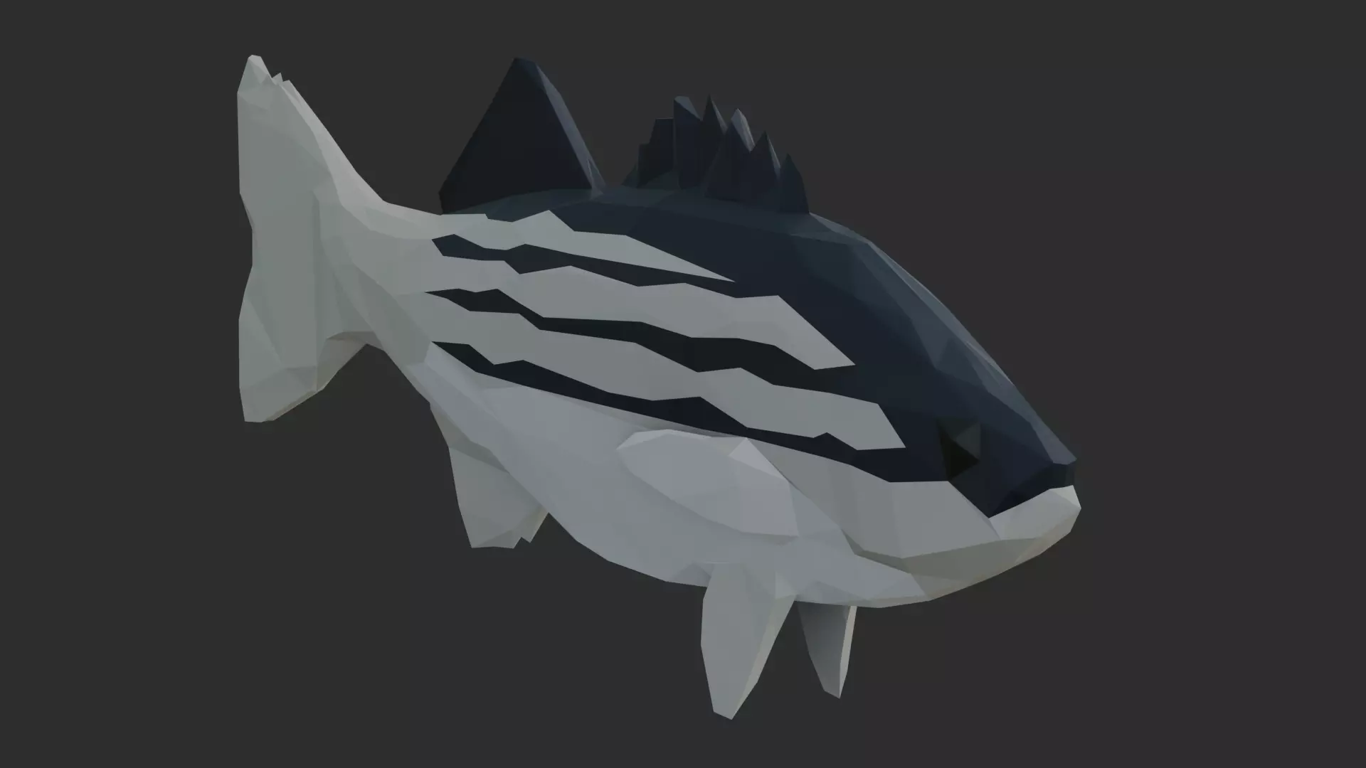 Low Poly Striped Bass Low-poly 3D model_0
