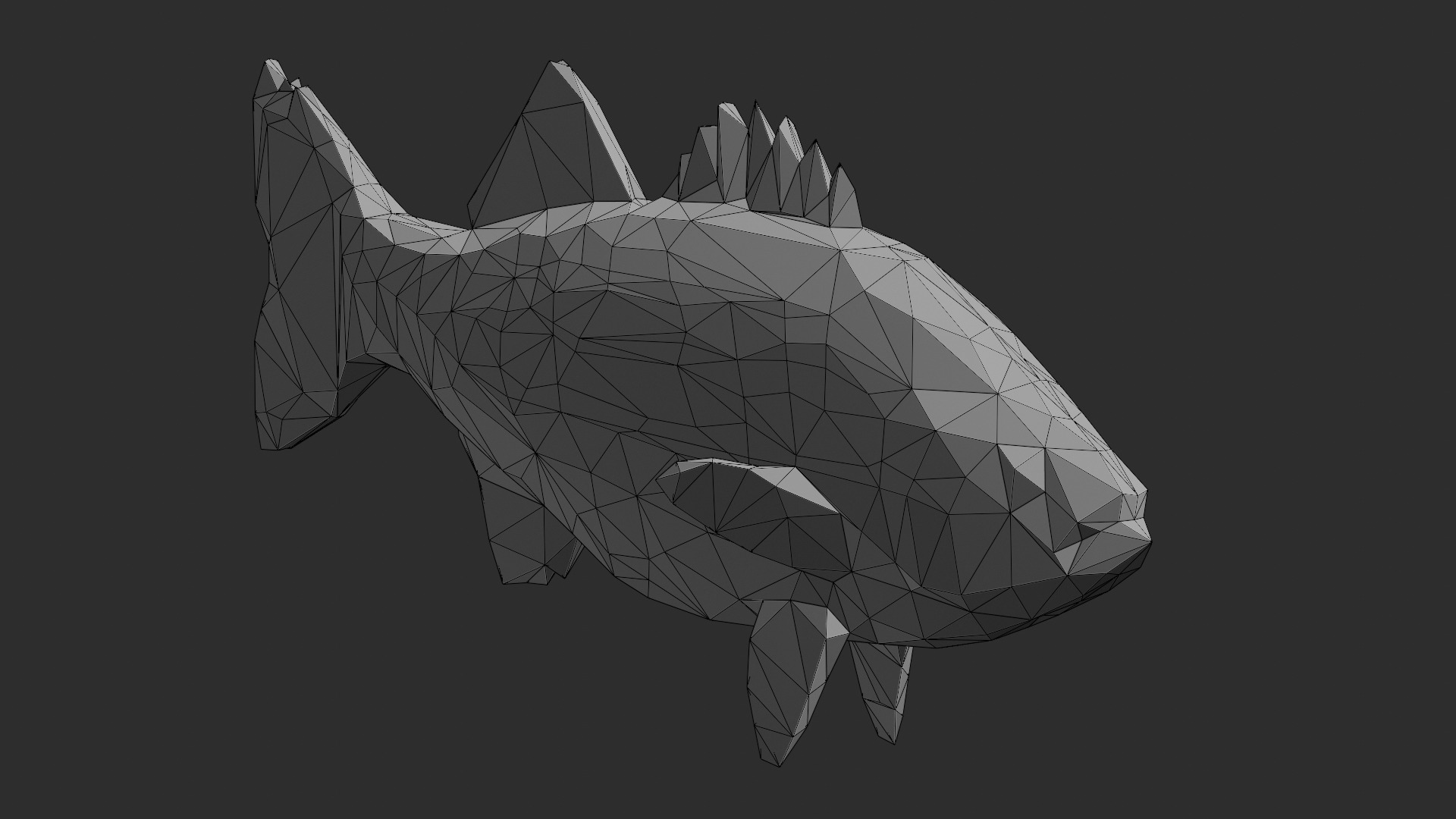 Low Poly Striped Bass Low-poly 3D model_1