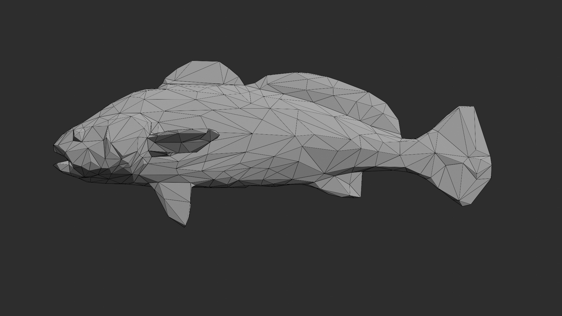 Low Poly Black Jewfish Low-poly 3D model_3