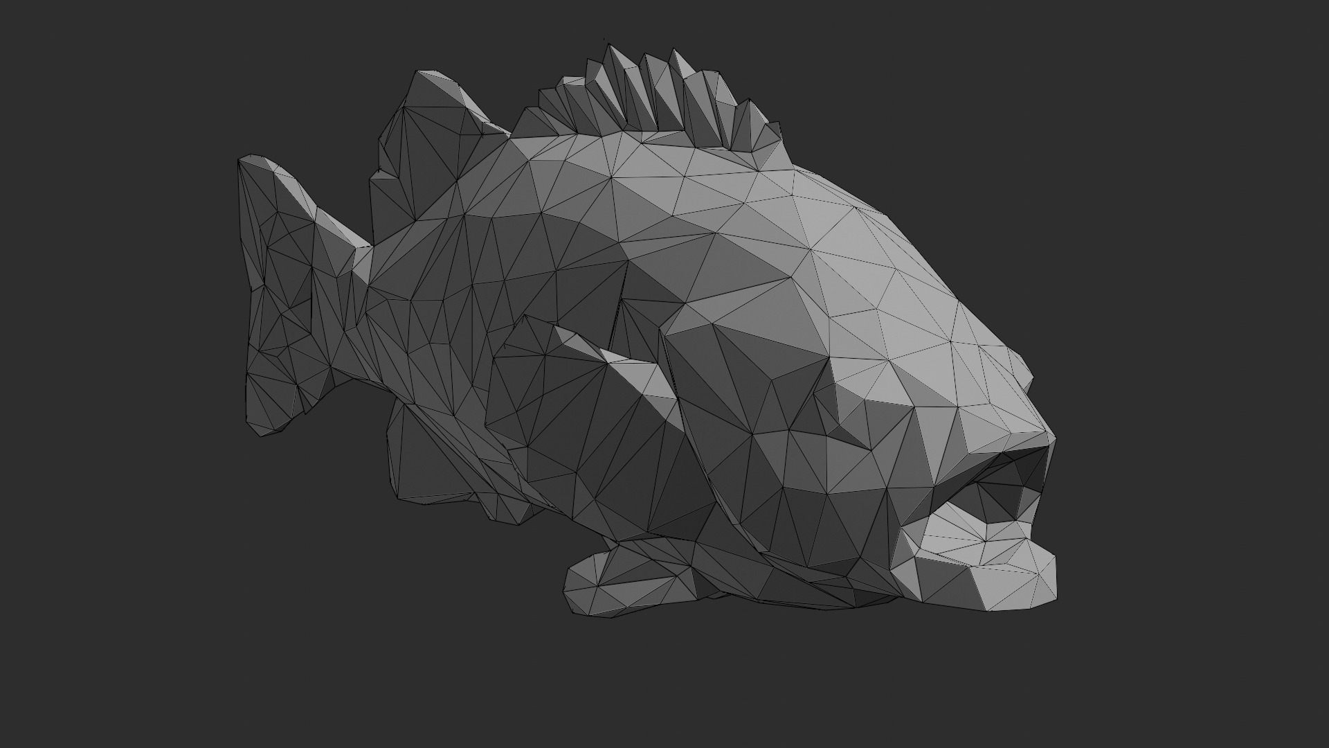 Low Poly Black Rockfish Low-poly 3D model_1