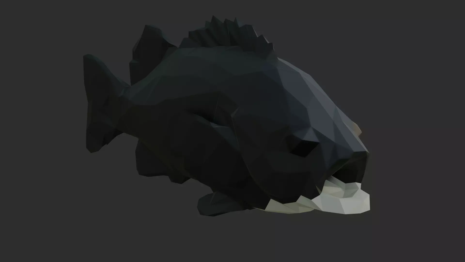 Low Poly Black Rockfish Low-poly 3D model_0