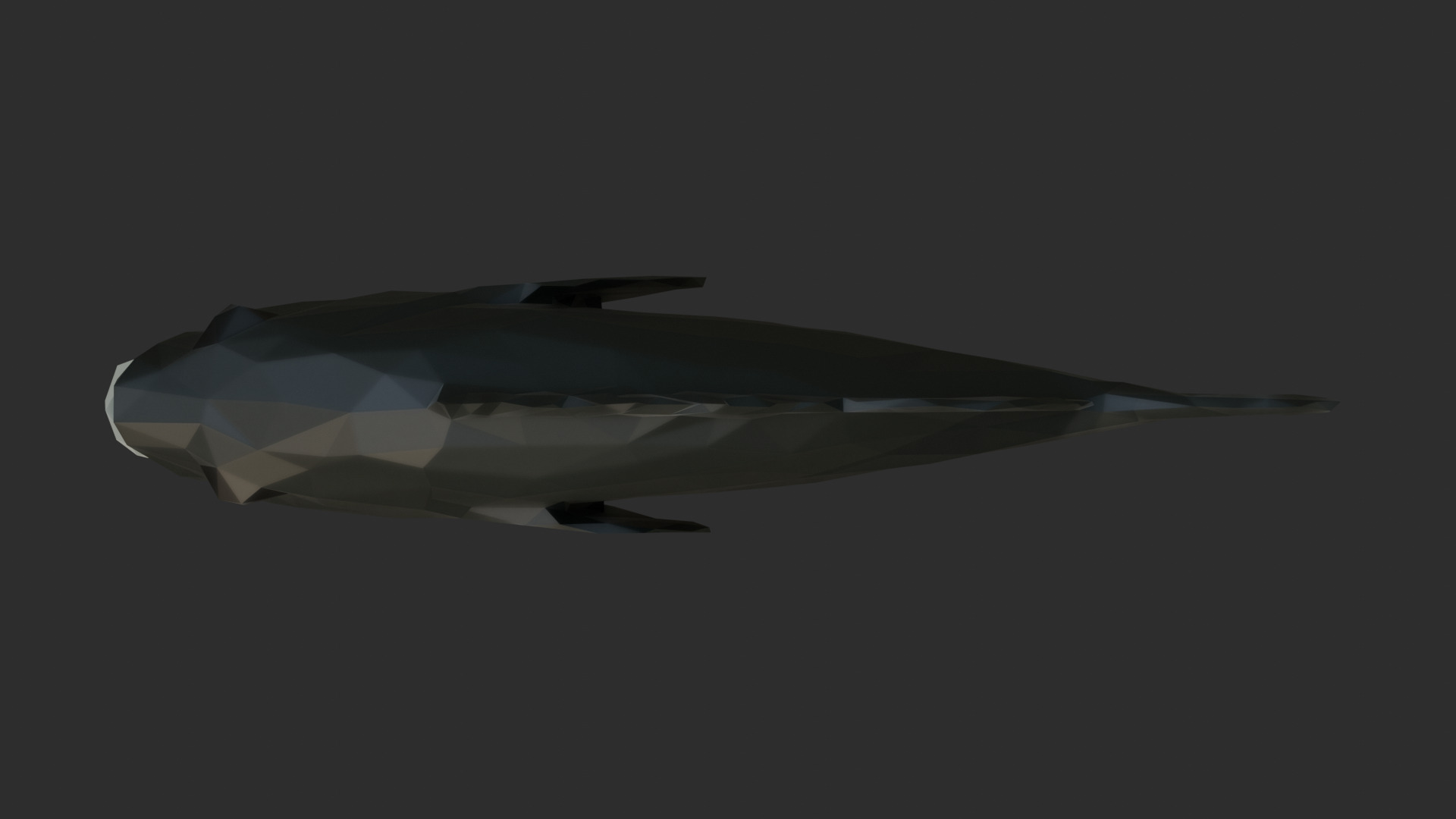 Low Poly Black Rockfish Low-poly 3D model_4