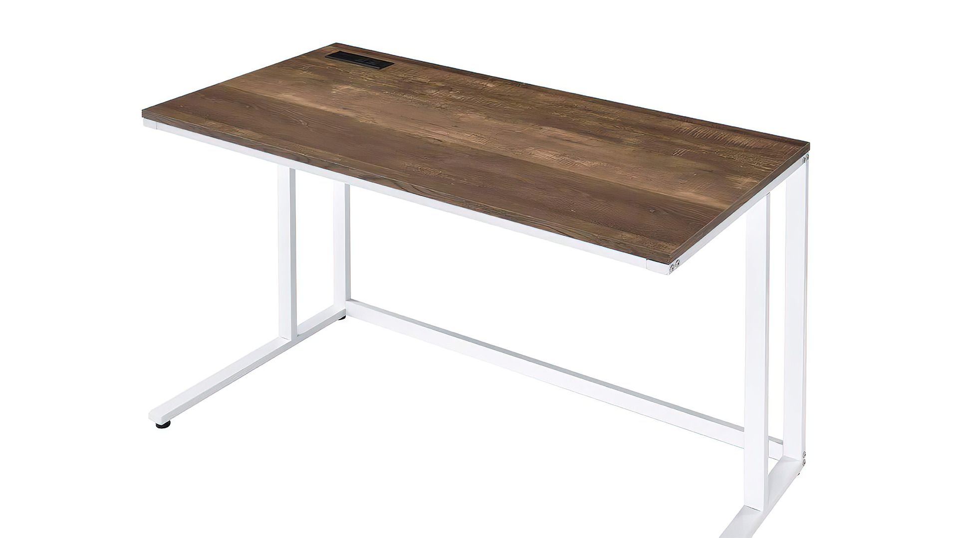 Ergode Built-in USB Port Writing Desk Walnut White Finish 3D model_2