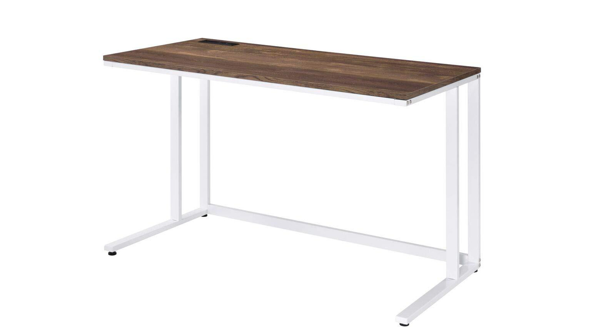 Ergode Built-in USB Port Writing Desk Walnut White Finish 3D model_3