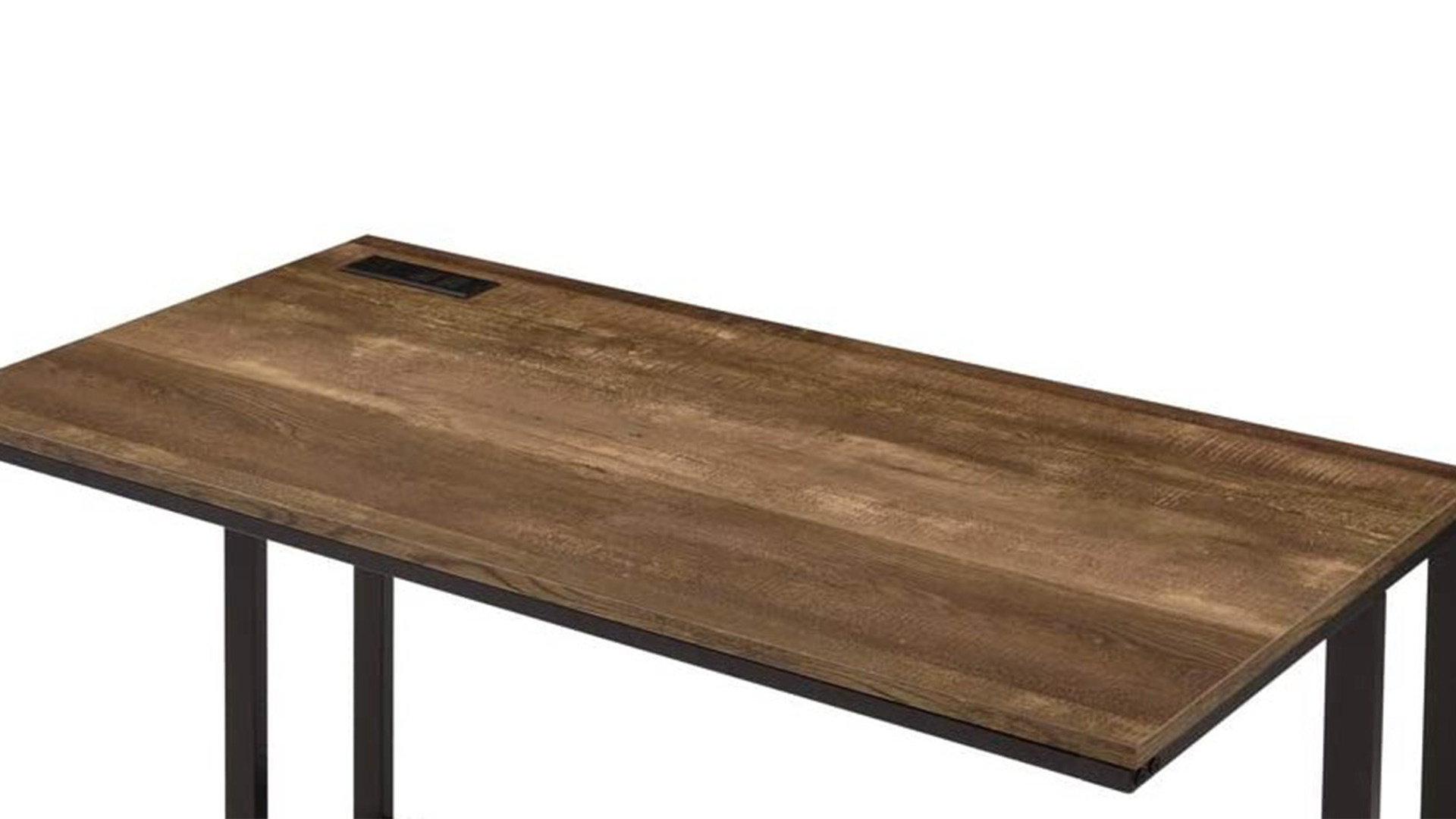 Ergode Built-in USB Port Writing Desk Walnut White Finish 3D model_4