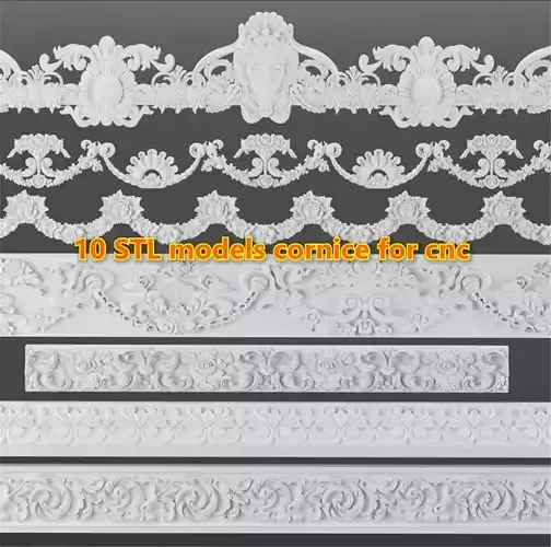 10 models stl file cornice for cnc 3D print model
