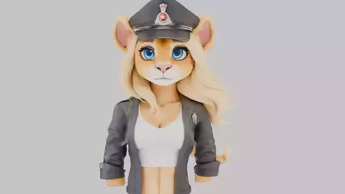 Furry Lioness Bust Girl Anthro 2 Character Pack