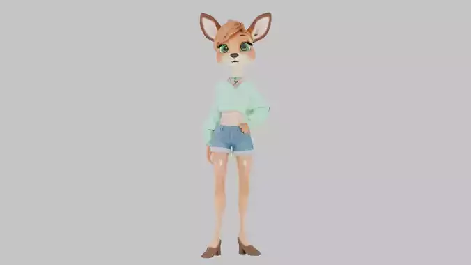 Furry Deer Fawn Bust Girl Anthro 