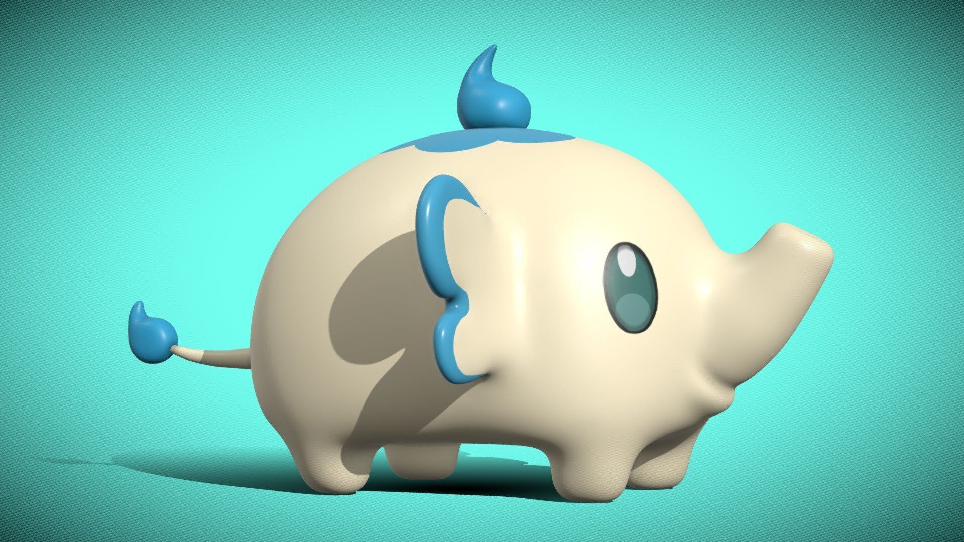 Teaphants toy 3D model_1