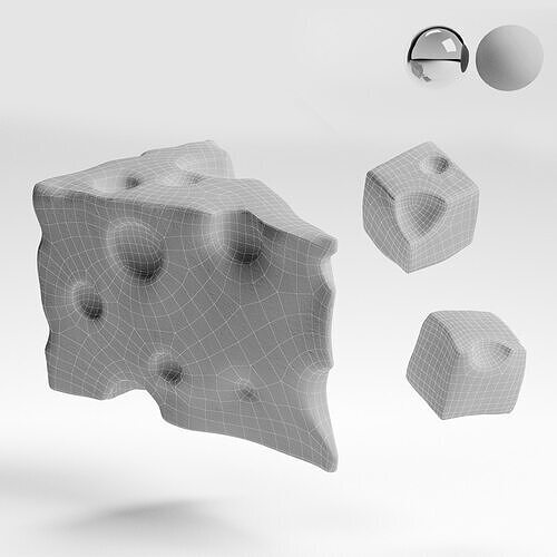 Cheese 3D model 2
