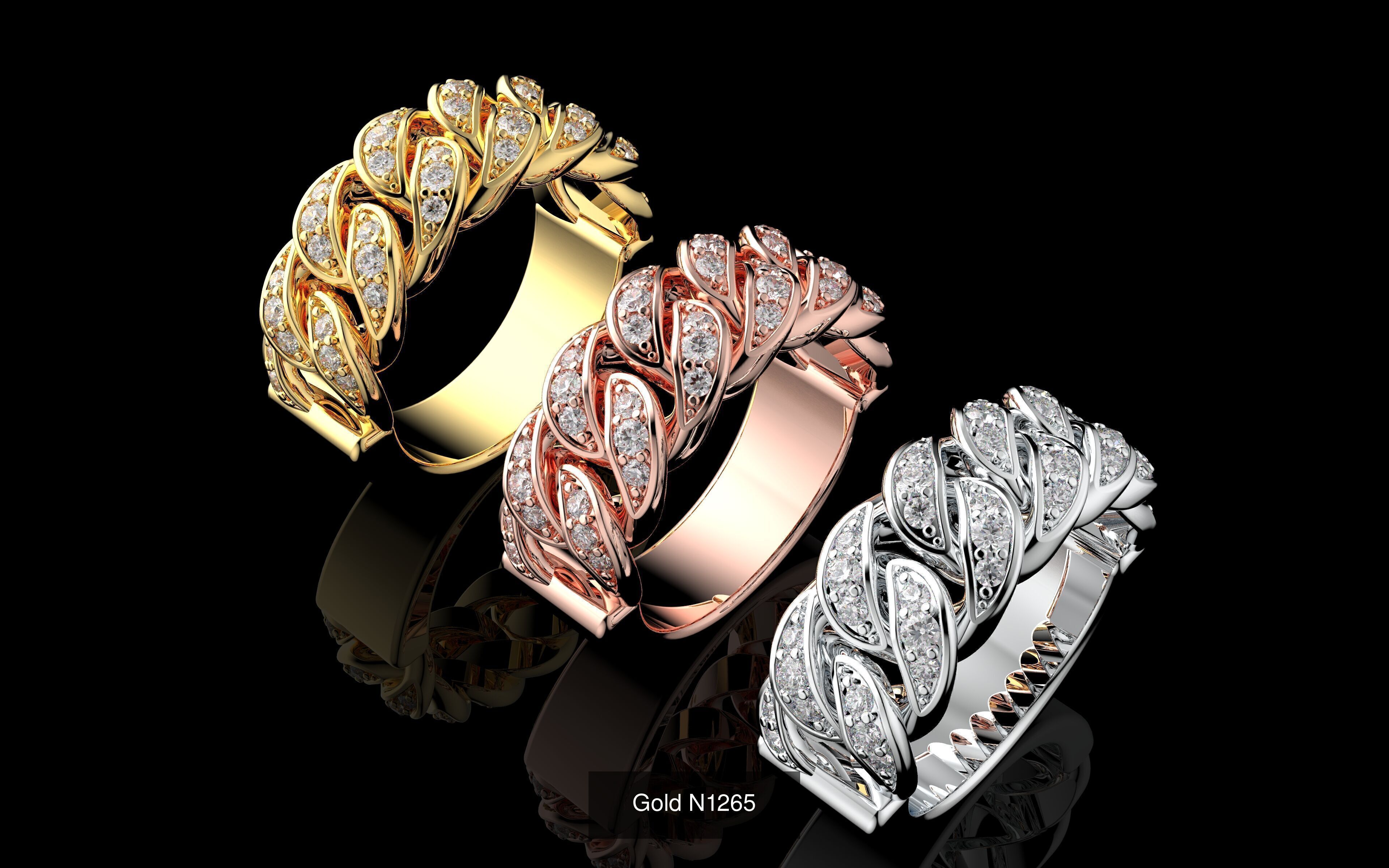 100 3D Jewelry Models Bundle  Rings Pendants Earrings  3D Model Collection_43