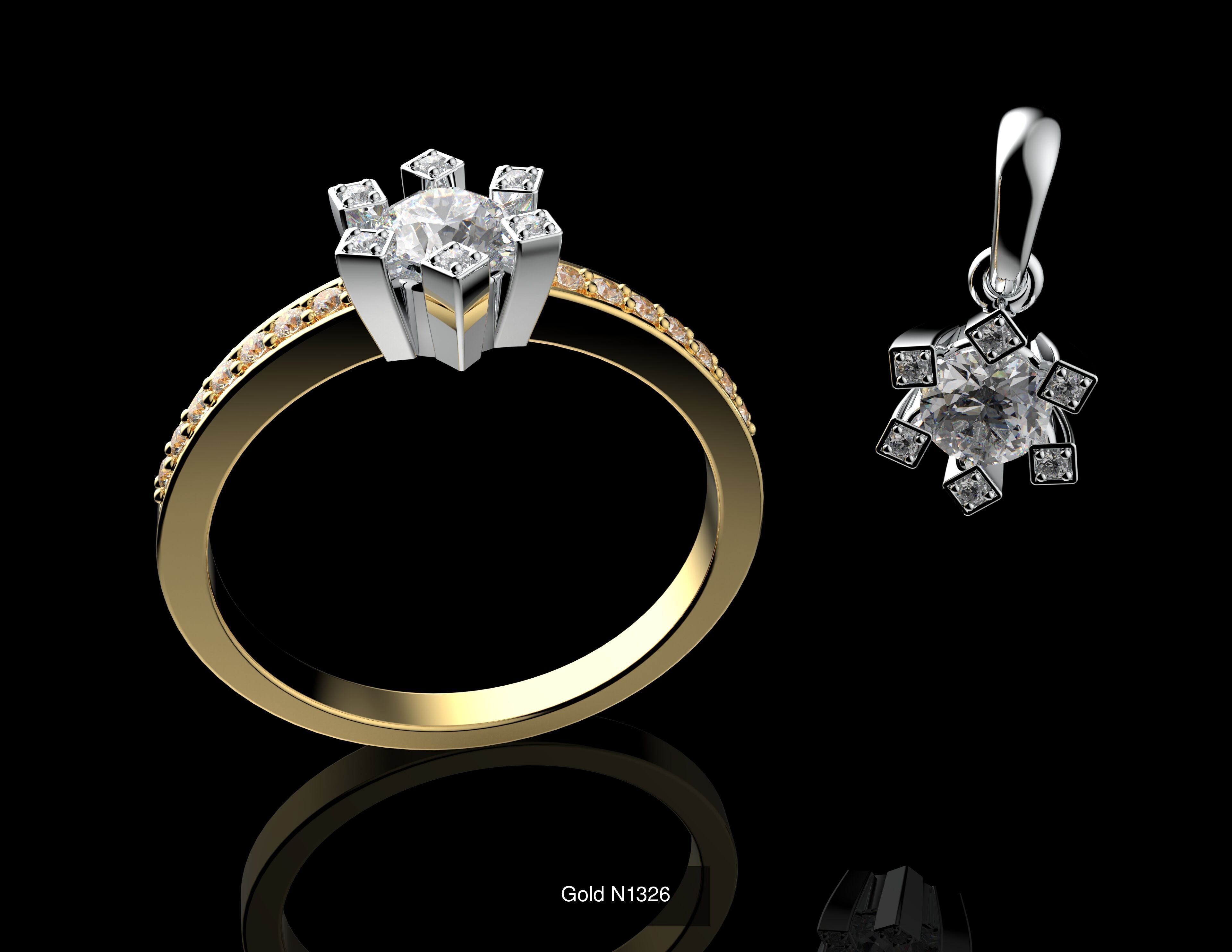 100 3D Jewelry Models Bundle  Rings Pendants Earrings  3D Model Collection_103