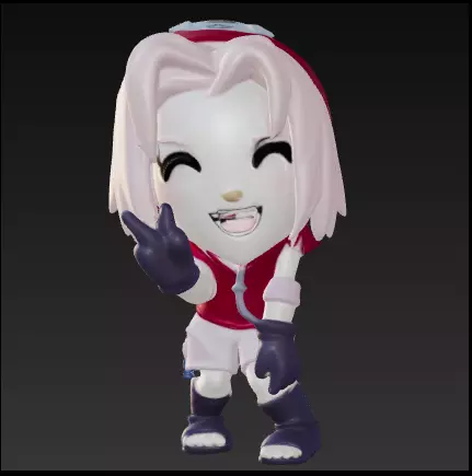Sakura haruno senal de paz funko pop Free 3D print model