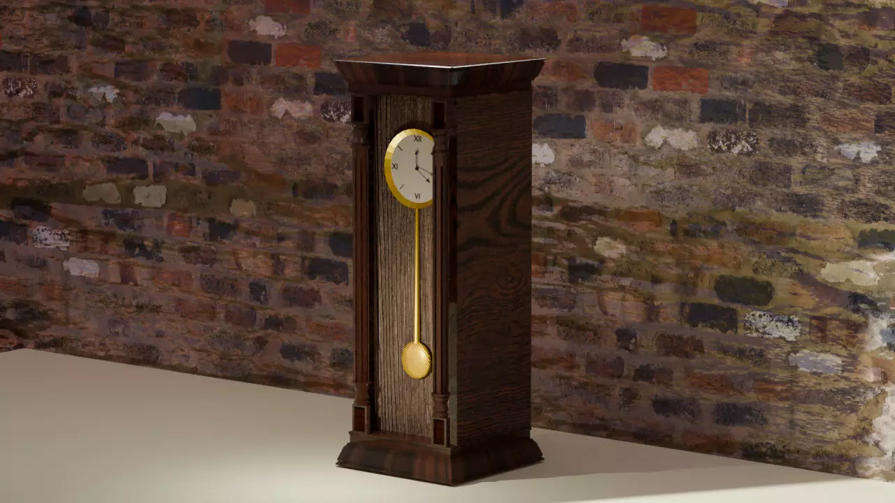 Antique Pendulum Clock 3D model_0