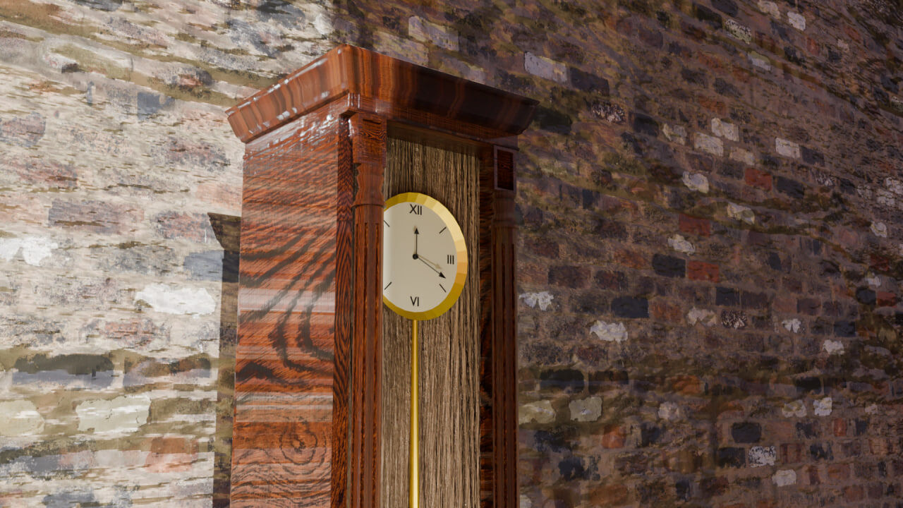 Antique Pendulum Clock 3D model_2