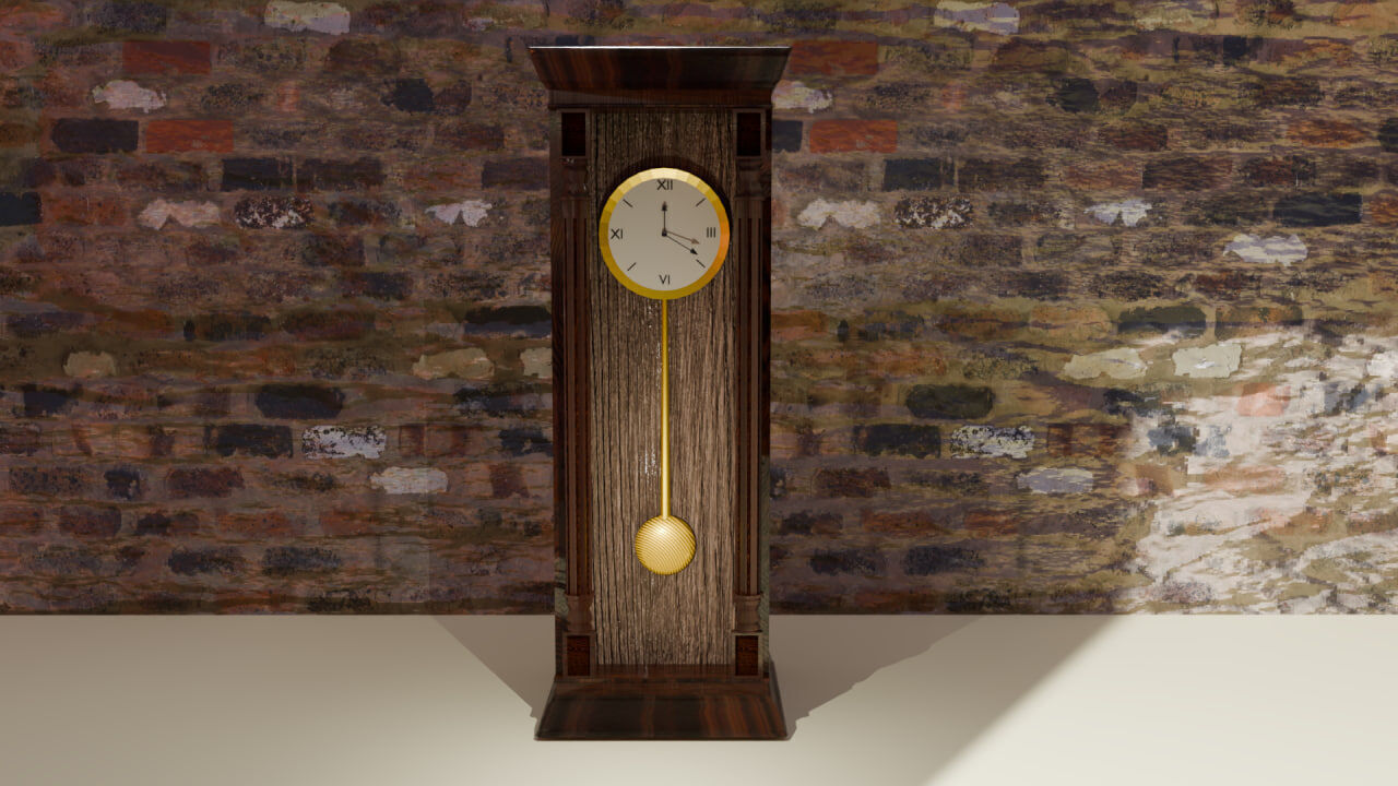 Antique Pendulum Clock 3D model_1