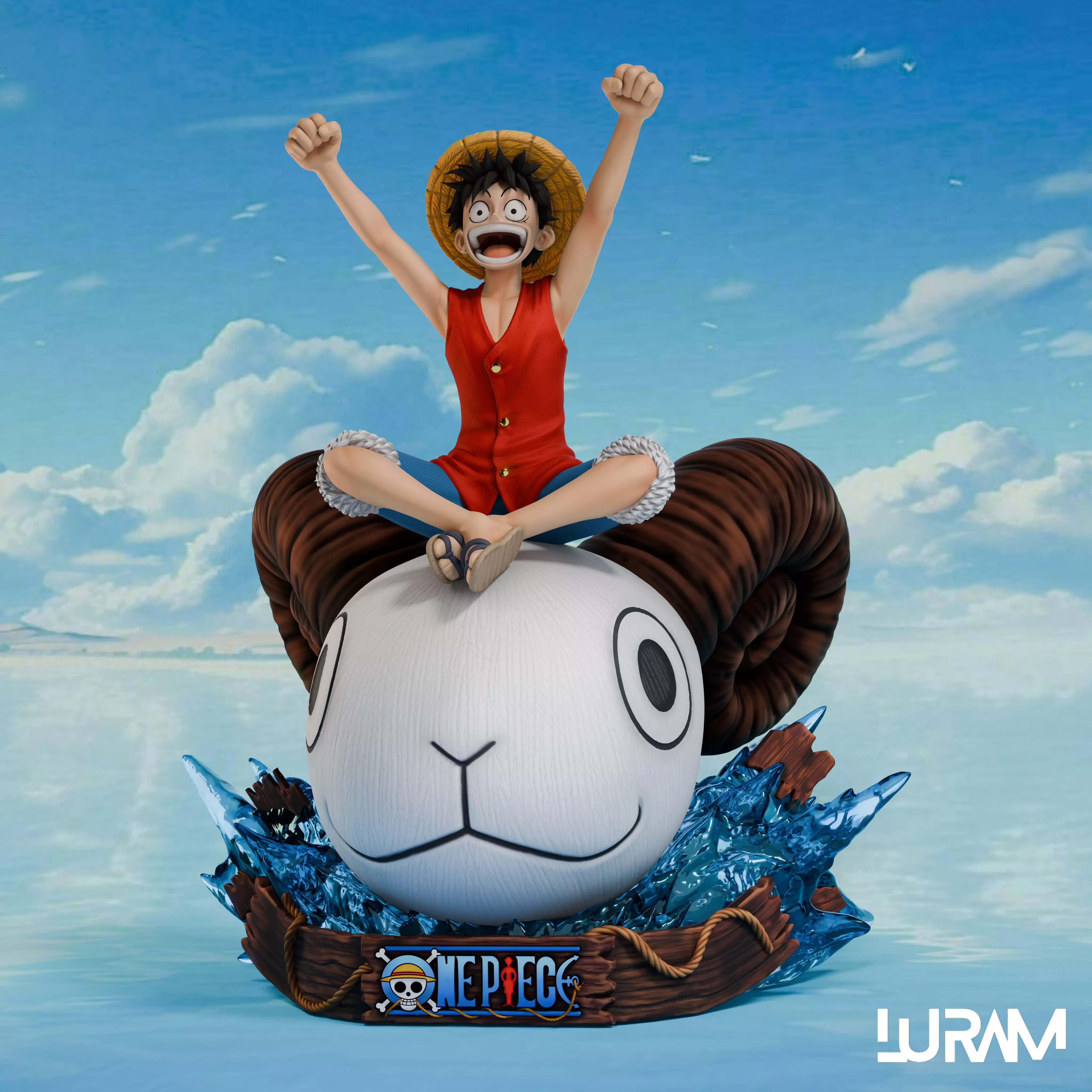 Luffy y Going Merry - For 3D Print 3D print model