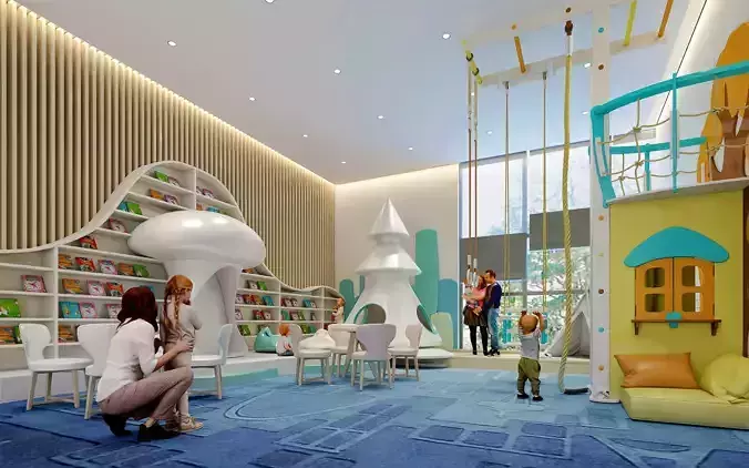Children playground slide interior 3D model