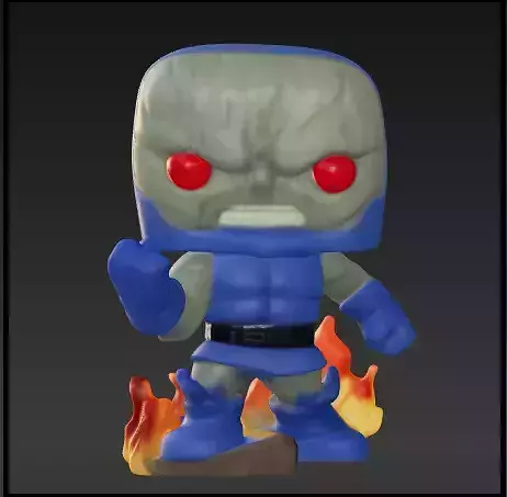 Darkseid con roca y fuego funko pop