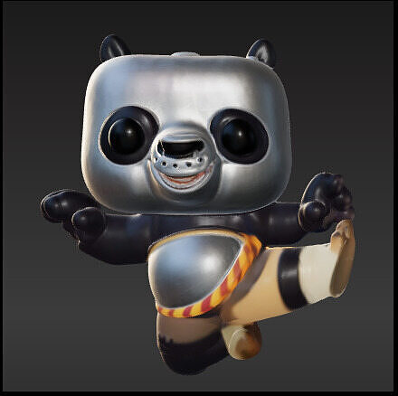 Kung fu panda dando una patada funko pop Free 3D print model