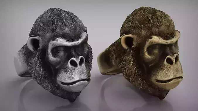 Ape Ring-King Kong Ring-Monkey Ring - Gorilla Ring - Silver Ring