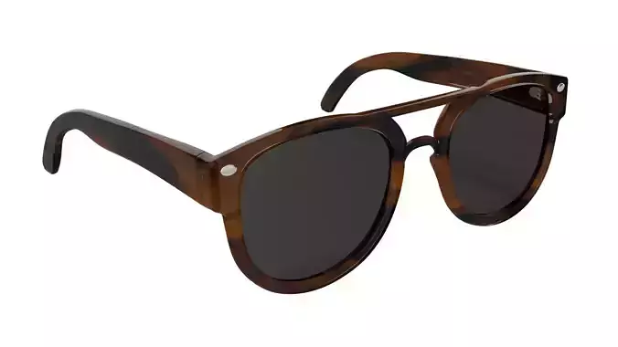 Stylish Eyewear Tortoise Shell Sunglasses  Low-poly 3D model