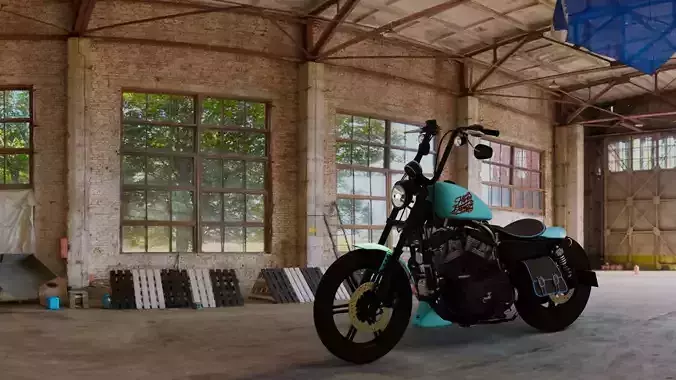 Harley Davidson Sportster Custom Bobber Ape Hanger 3d motorcyle