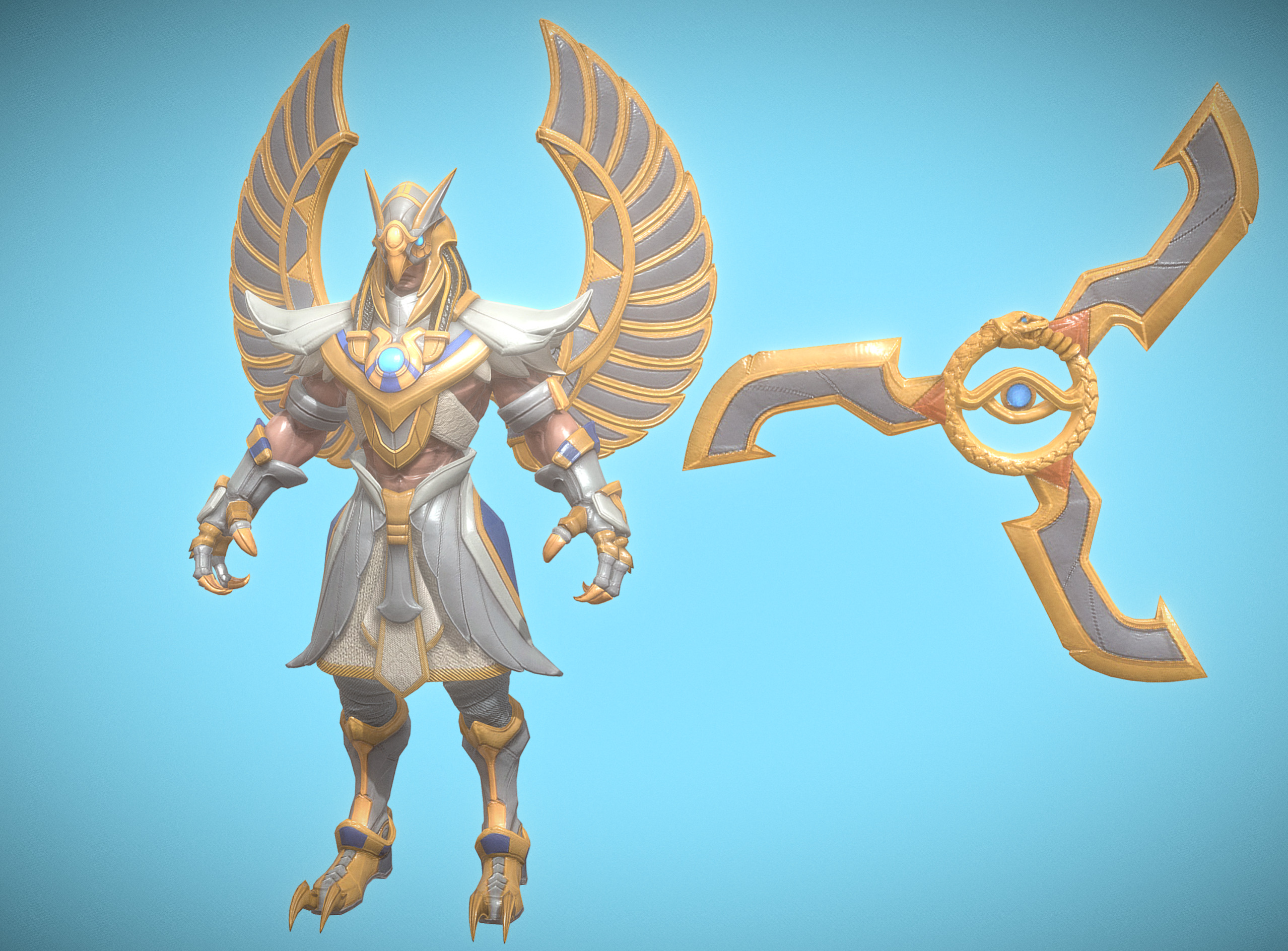 phoenix Low-poly 3D model_1