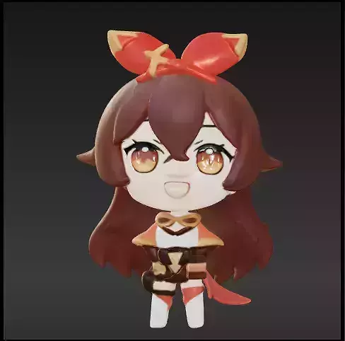 Amber genshin impact funko pop Free 3D print model